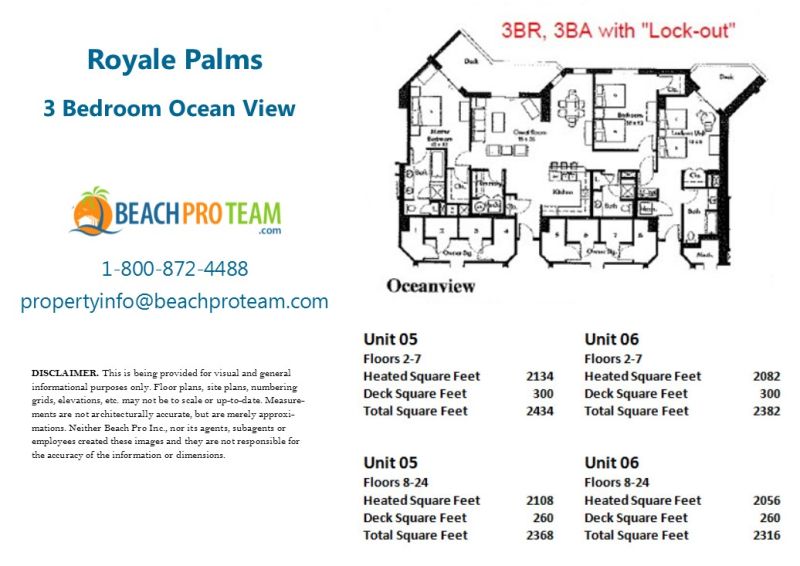 Royale Palms Floor Plan - 3 Bedroom Ocean View Lockout